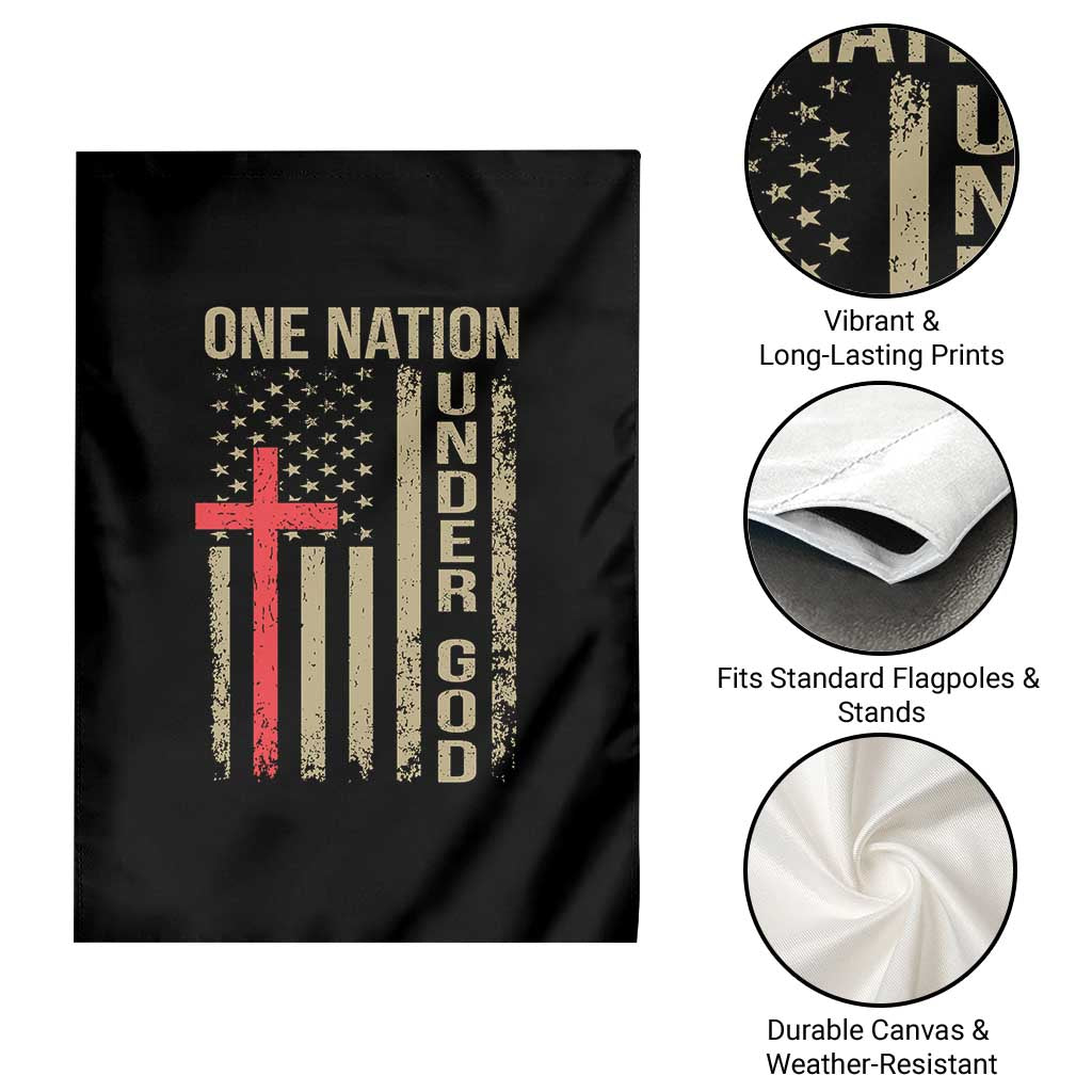 Funny One Nation Under God Garden Flag 4th Of July Patriotic Christian American Flag - Wonder Print Shop
