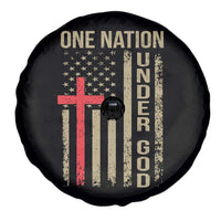 Funny One Nation Under God Spare Tire Cover 4th Of July Patriotic Christian American Flag - Wonder Print Shop