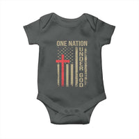 Funny One Nation Under God Baby Onesie 4th Of July Patriotic Christian American Flag - Wonder Print Shop