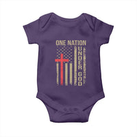 Funny One Nation Under God Baby Onesie 4th Of July Patriotic Christian American Flag - Wonder Print Shop