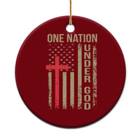 Funny One Nation Under God Ceramic Ornament 4th Of July Patriotic Christian American Flag - Wonder Print Shop