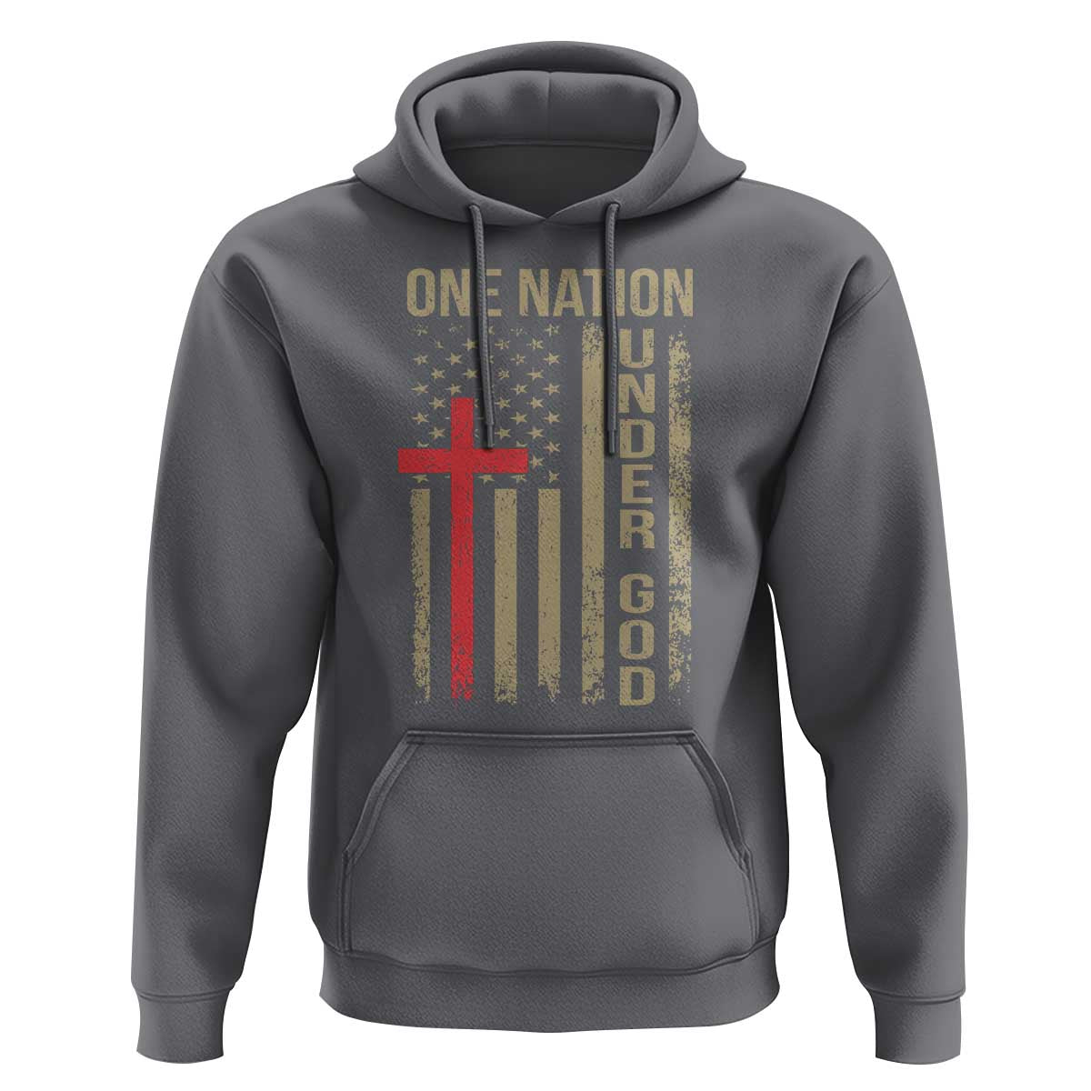 Funny One Nation Under God Hoodie 4th Of July Patriotic Christian American Flag - Wonder Print Shop
