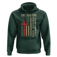Funny One Nation Under God Hoodie 4th Of July Patriotic Christian American Flag - Wonder Print Shop