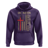 Funny One Nation Under God Hoodie 4th Of July Patriotic Christian American Flag - Wonder Print Shop