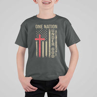 Funny One Nation Under God T Shirt For Kid 4th Of July Patriotic Christian American Flag - Wonder Print Shop