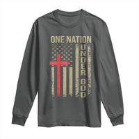 Funny One Nation Under God Long Sleeve Shirt 4th Of July Patriotic Christian American Flag - Wonder Print Shop
