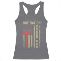 Funny One Nation Under God Racerback Tank Top 4th Of July Patriotic Christian American Flag - Wonder Print Shop