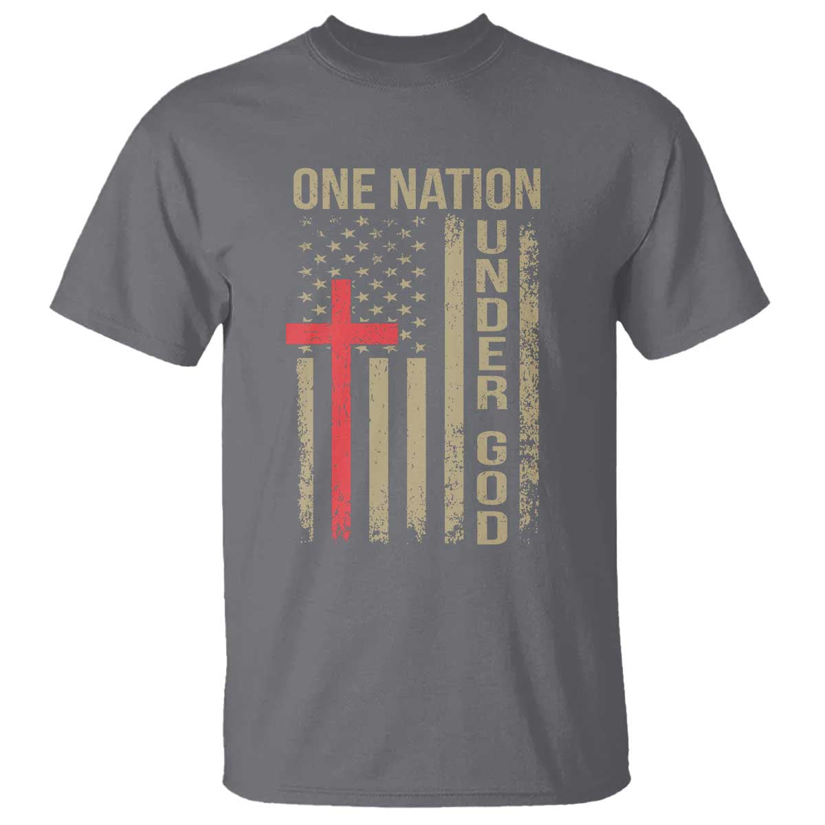 Funny One Nation Under God T Shirt 4th Of July Patriotic Christian American Flag - Wonder Print Shop