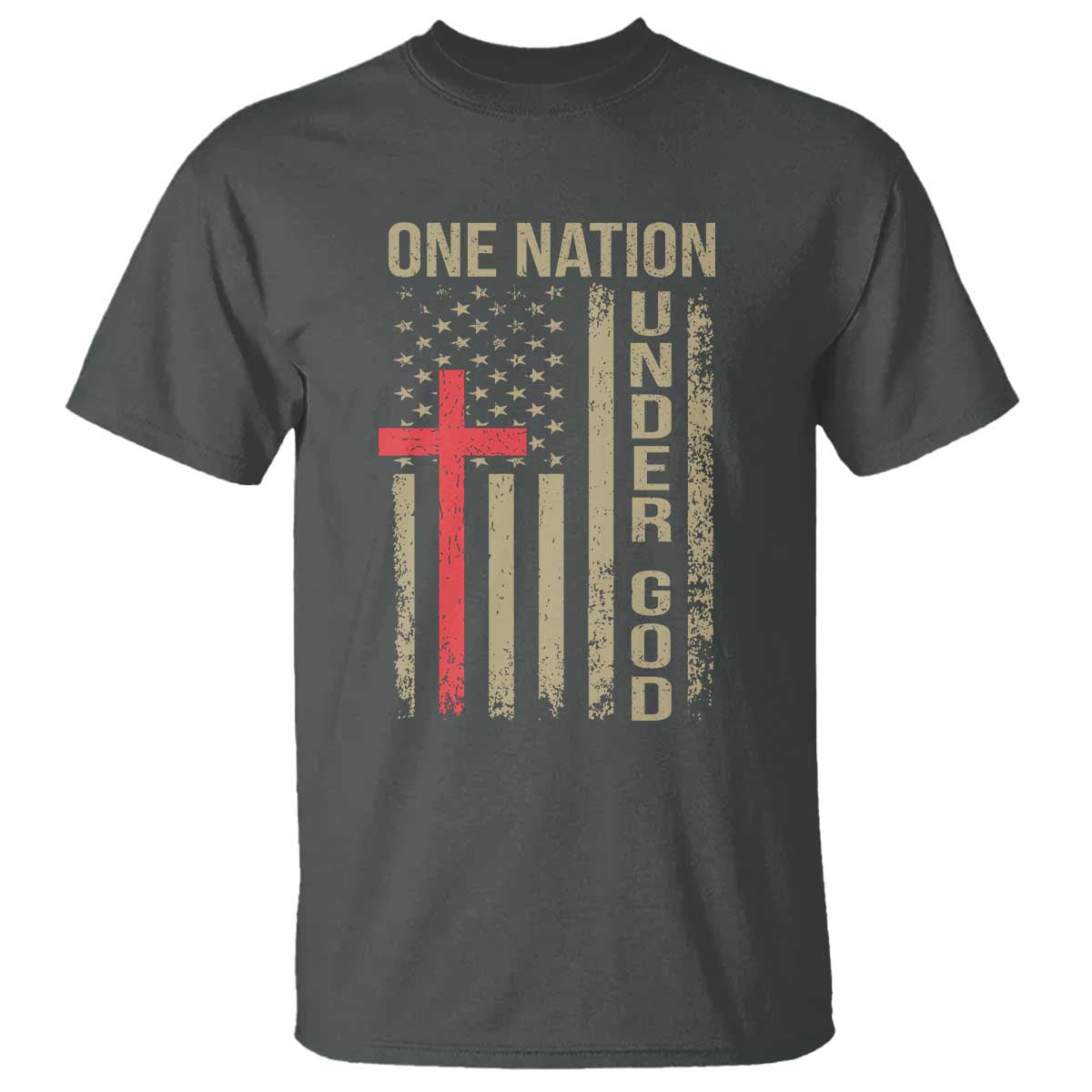 Funny One Nation Under God T Shirt 4th Of July Patriotic Christian American Flag - Wonder Print Shop