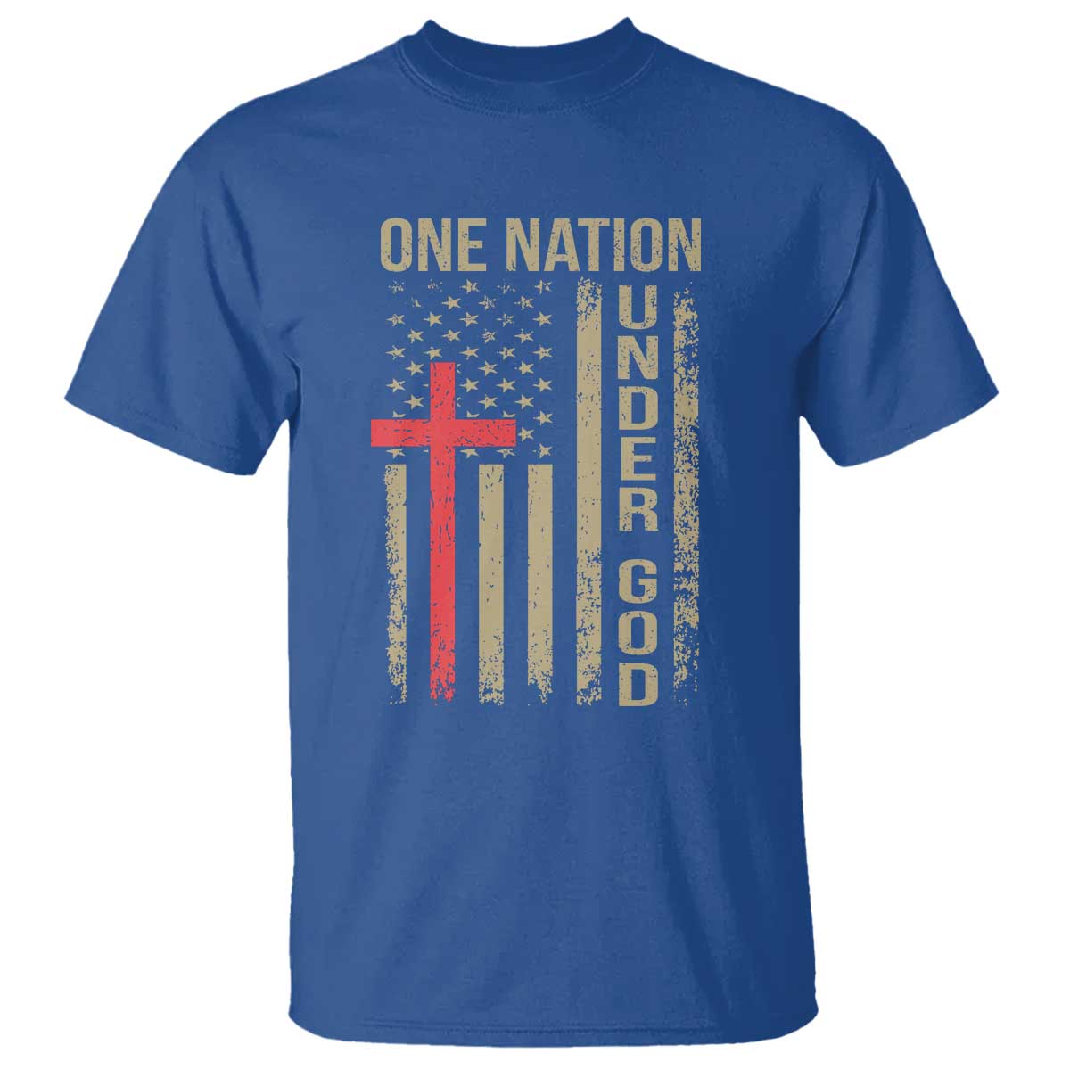 Funny One Nation Under God T Shirt 4th Of July Patriotic Christian American Flag - Wonder Print Shop