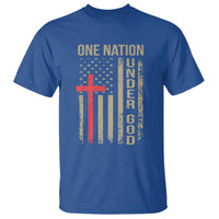 Funny One Nation Under God T Shirt 4th Of July Patriotic Christian American Flag - Wonder Print Shop