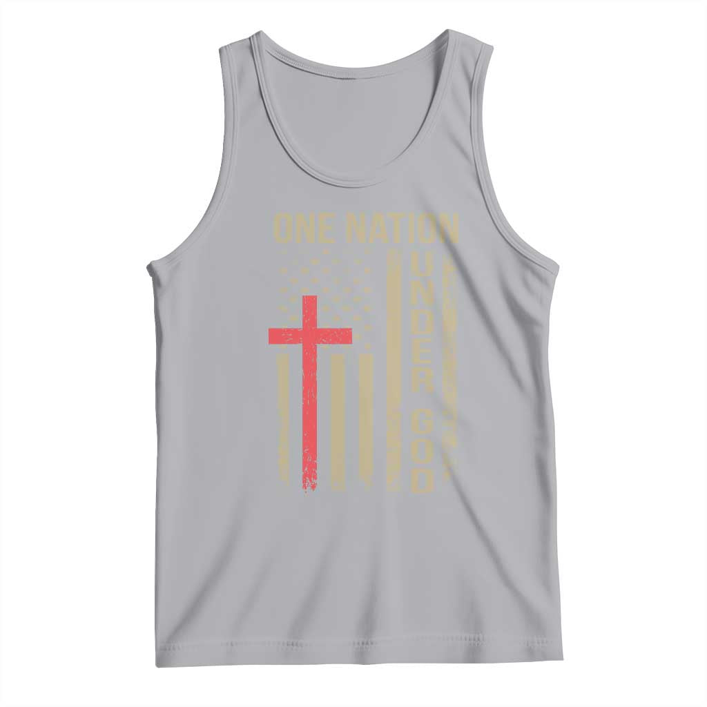 Funny One Nation Under God Tank Top 4th Of July Patriotic Christian American Flag - Wonder Print Shop