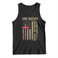 Funny One Nation Under God Tank Top 4th Of July Patriotic Christian American Flag - Wonder Print Shop