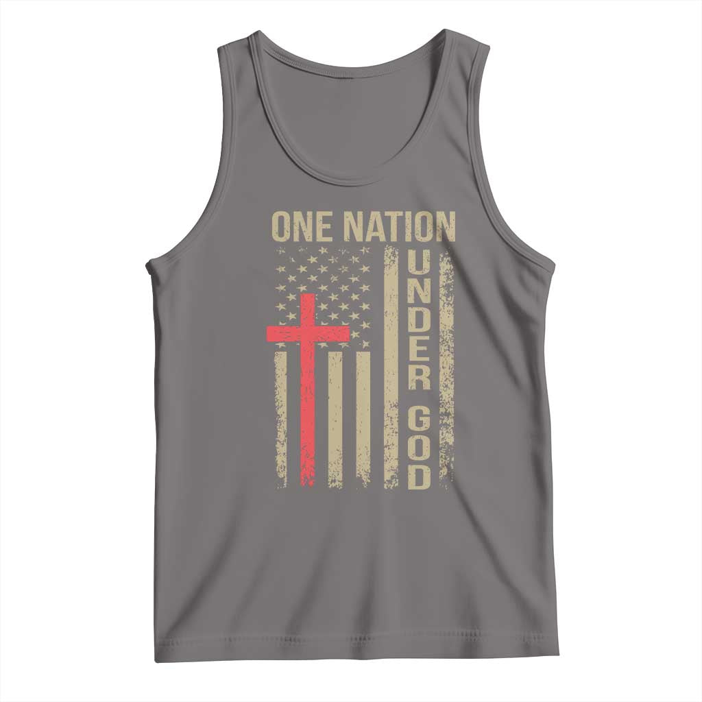 Funny One Nation Under God Tank Top 4th Of July Patriotic Christian American Flag - Wonder Print Shop