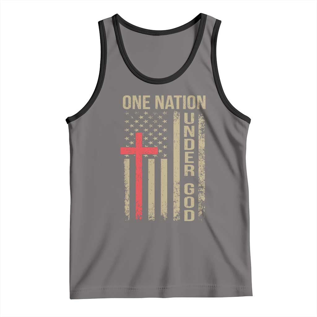 Funny One Nation Under God Tank Top 4th Of July Patriotic Christian American Flag - Wonder Print Shop