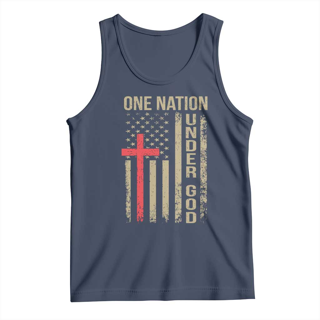 Funny One Nation Under God Tank Top 4th Of July Patriotic Christian American Flag - Wonder Print Shop