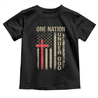 Funny One Nation Under God Toddler T Shirt 4th Of July Patriotic Christian American Flag - Wonder Print Shop