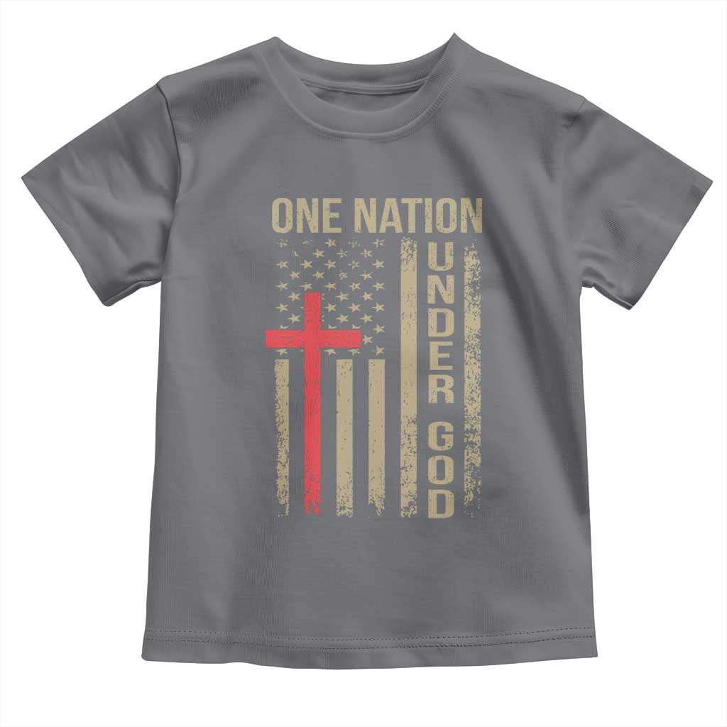 Funny One Nation Under God Toddler T Shirt 4th Of July Patriotic Christian American Flag - Wonder Print Shop