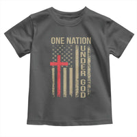 Funny One Nation Under God Toddler T Shirt 4th Of July Patriotic Christian American Flag - Wonder Print Shop