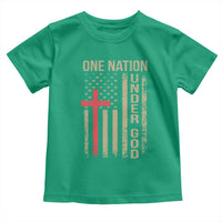 Funny One Nation Under God Toddler T Shirt 4th Of July Patriotic Christian American Flag - Wonder Print Shop