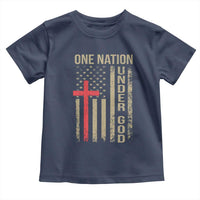 Funny One Nation Under God Toddler T Shirt 4th Of July Patriotic Christian American Flag - Wonder Print Shop