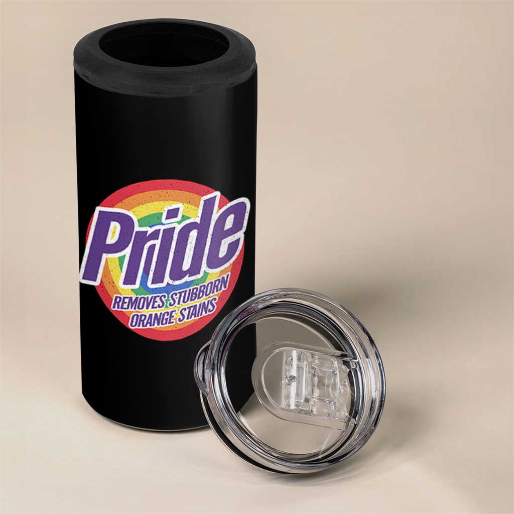 Funny Pride Removes Stubborn Orange Stains 4 in 1 Can Cooler Tumbler LGBTQ Pride Month