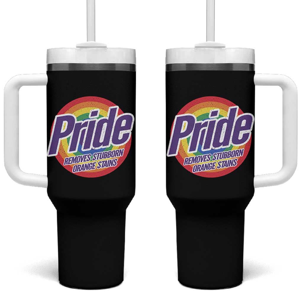 Funny Pride Removes Stubborn Orange Stains Tumbler With Handle LGBTQ Pride Month