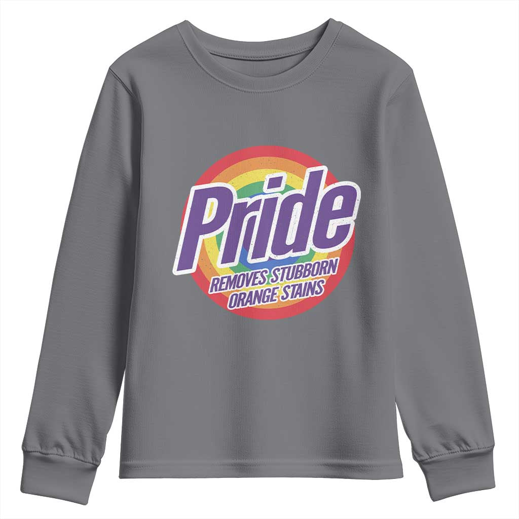 Funny Pride Removes Stubborn Orange Stains Youth Sweatshirt LGBTQ Pride Month