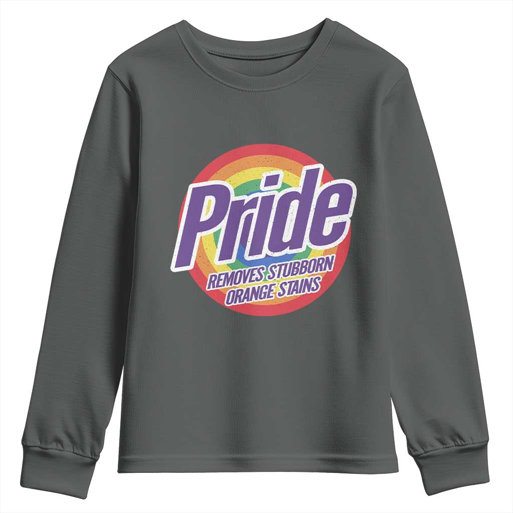 Funny Pride Removes Stubborn Orange Stains Youth Sweatshirt LGBTQ Pride Month