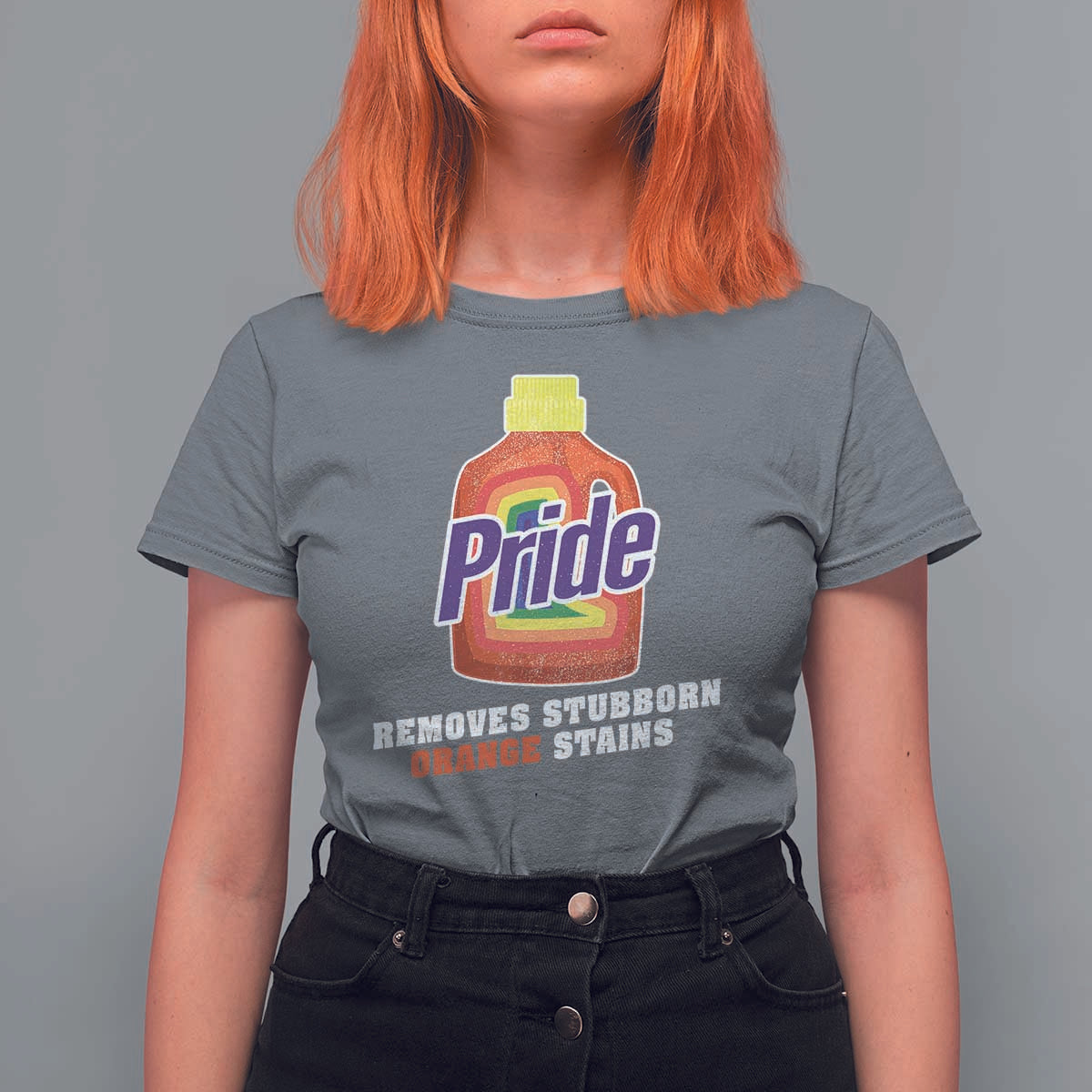 Funny Pride Removes Stubborn Orange Stains T Shirt For Women Pride Month LGBTQ - Wonder Print Shop
