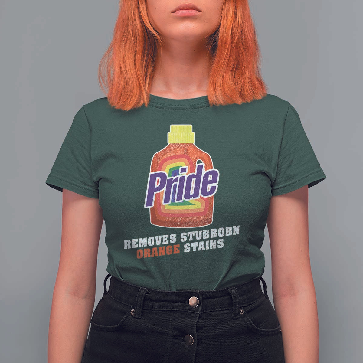 Funny Pride Removes Stubborn Orange Stains T Shirt For Women Pride Month LGBTQ - Wonder Print Shop