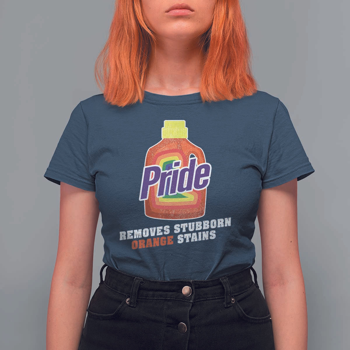 Funny Pride Removes Stubborn Orange Stains T Shirt For Women Pride Month LGBTQ - Wonder Print Shop