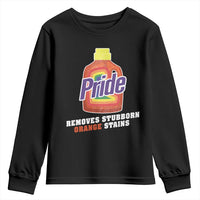 Funny Pride Removes Stubborn Orange Stains Youth Sweatshirt Pride Month LGBTQ - Wonder Print Shop