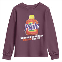 Funny Pride Removes Stubborn Orange Stains Youth Sweatshirt Pride Month LGBTQ - Wonder Print Shop
