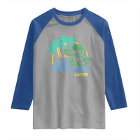 Funny See You Later Teacher Summer Alligator Raglan Shirt Later Gator Last Day Of School - Wonder Print Shop