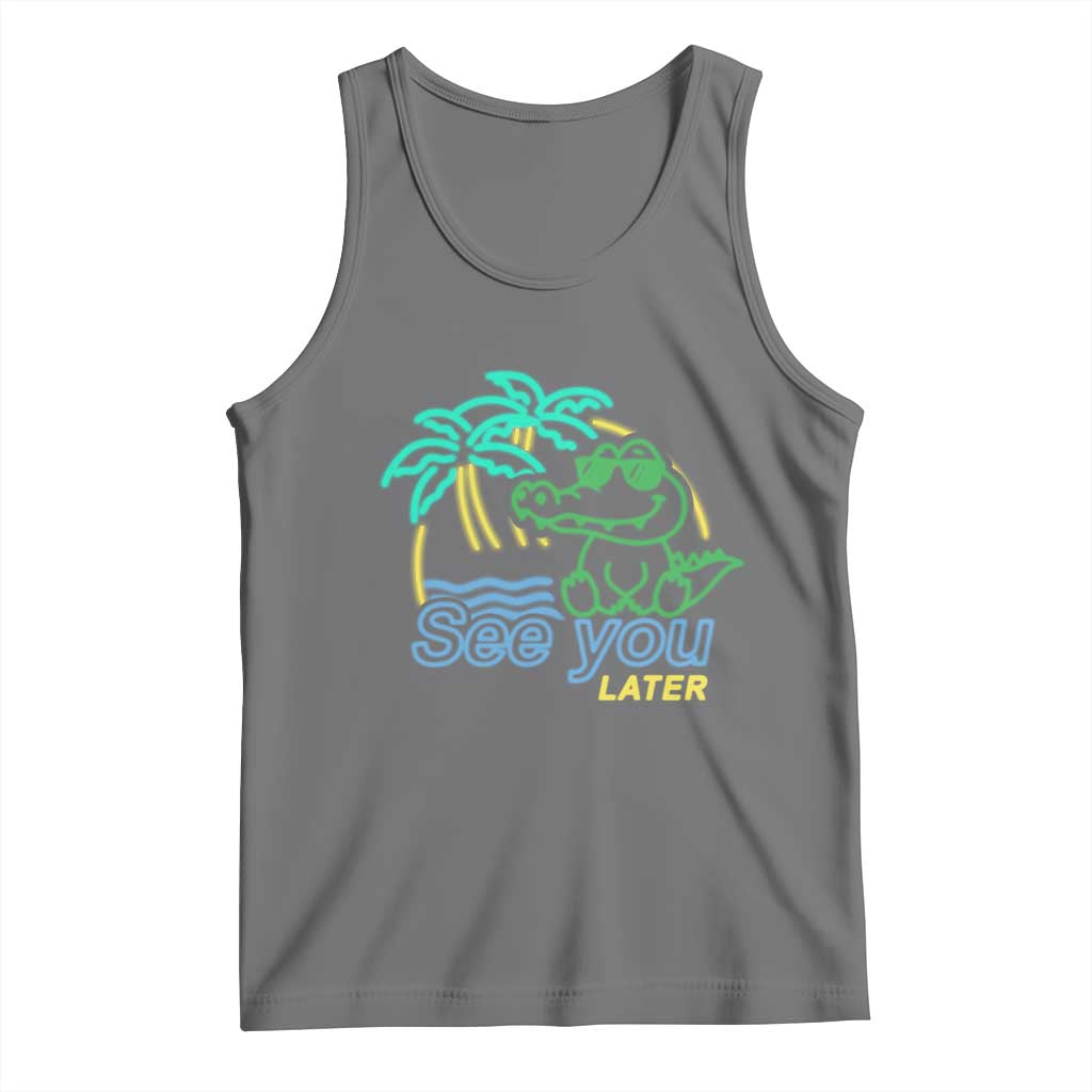 Funny See You Later Teacher Summer Alligator Tank Top Later Gator Last Day Of School - Wonder Print Shop