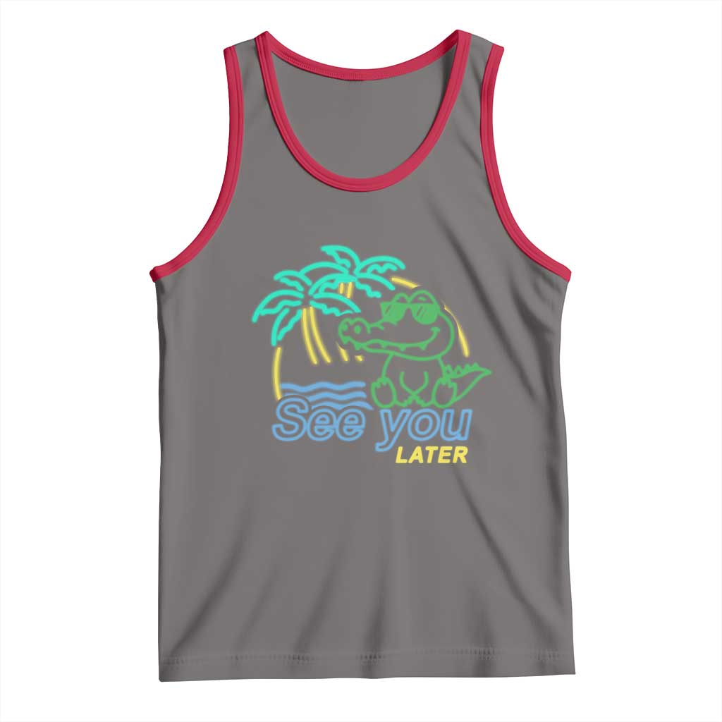 Funny See You Later Teacher Summer Alligator Tank Top Later Gator Last Day Of School - Wonder Print Shop