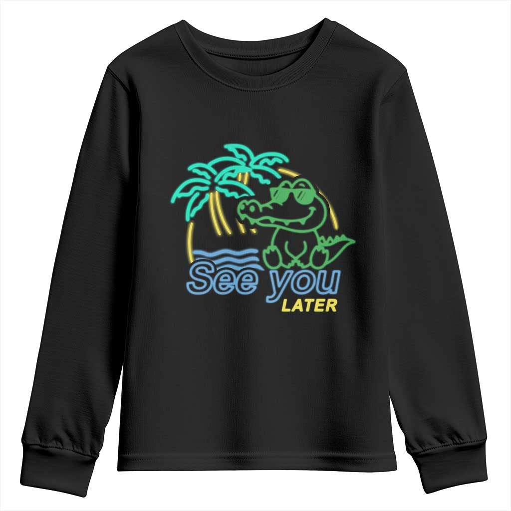 Funny See You Later Teacher Summer Alligator Youth Sweatshirt Later Gator Last Day Of School - Wonder Print Shop