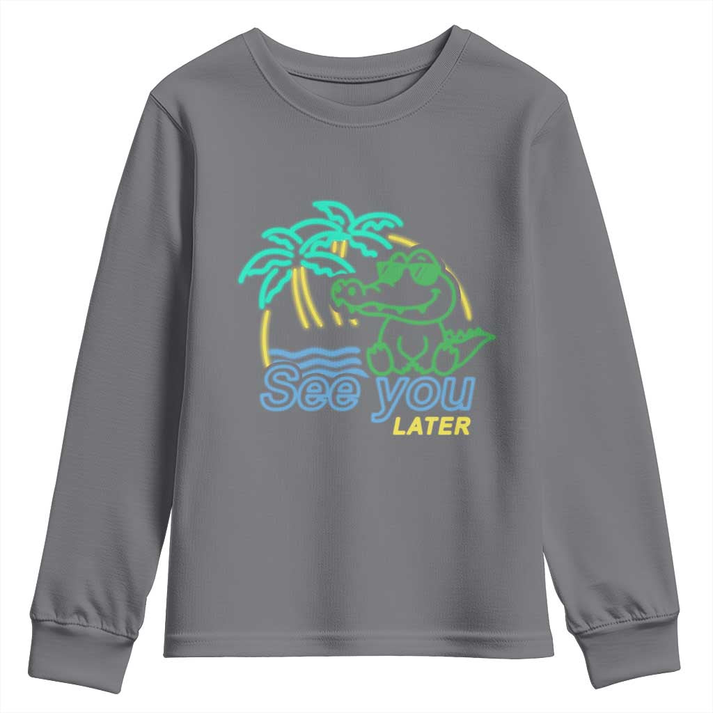 Funny See You Later Teacher Summer Alligator Youth Sweatshirt Later Gator Last Day Of School - Wonder Print Shop