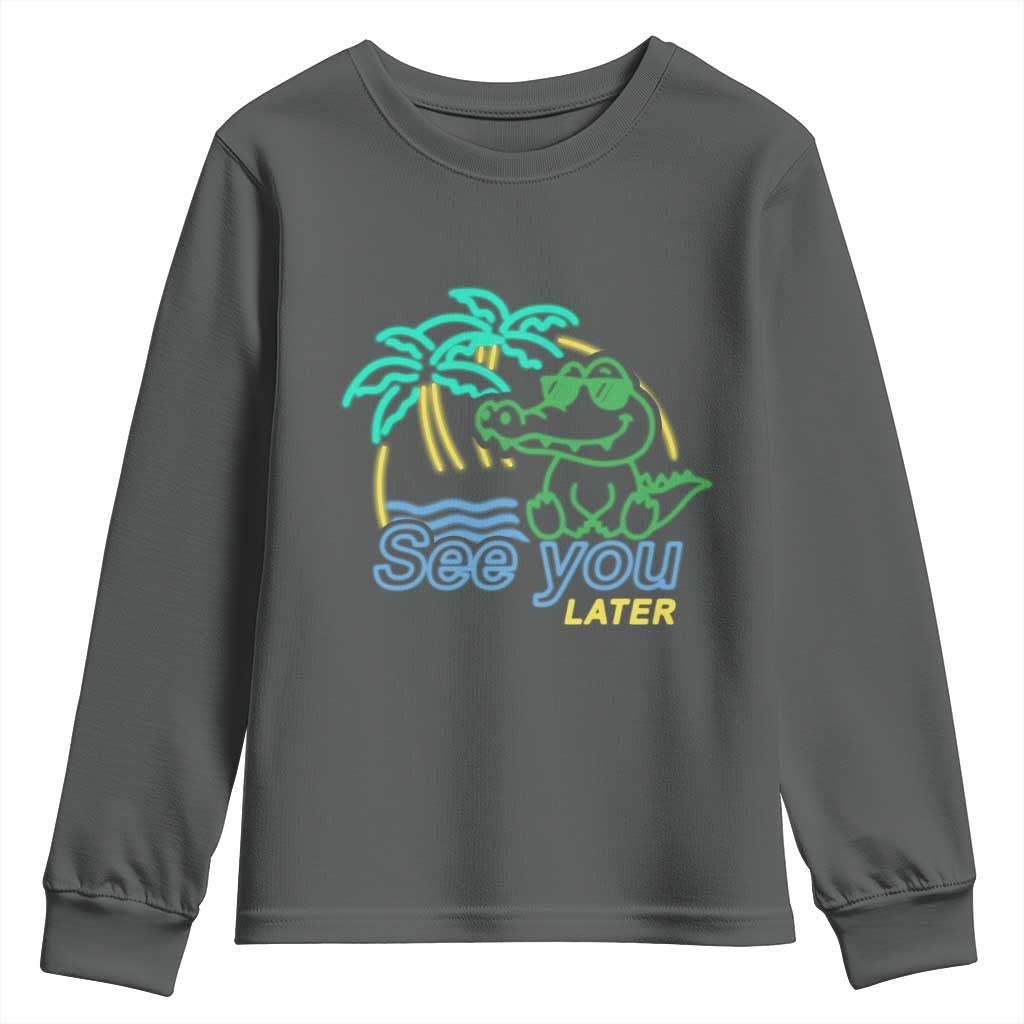 Funny See You Later Teacher Summer Alligator Youth Sweatshirt Later Gator Last Day Of School - Wonder Print Shop