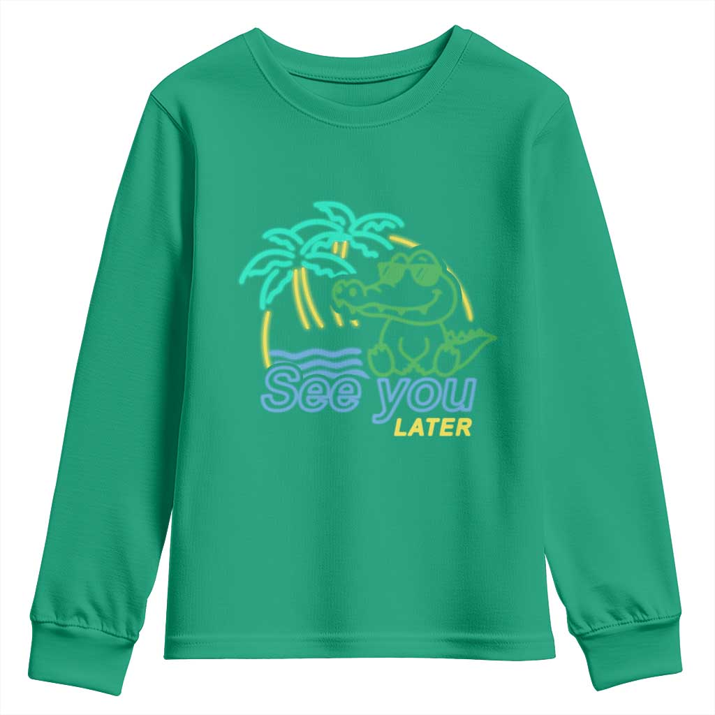 Funny See You Later Teacher Summer Alligator Youth Sweatshirt Later Gator Last Day Of School - Wonder Print Shop