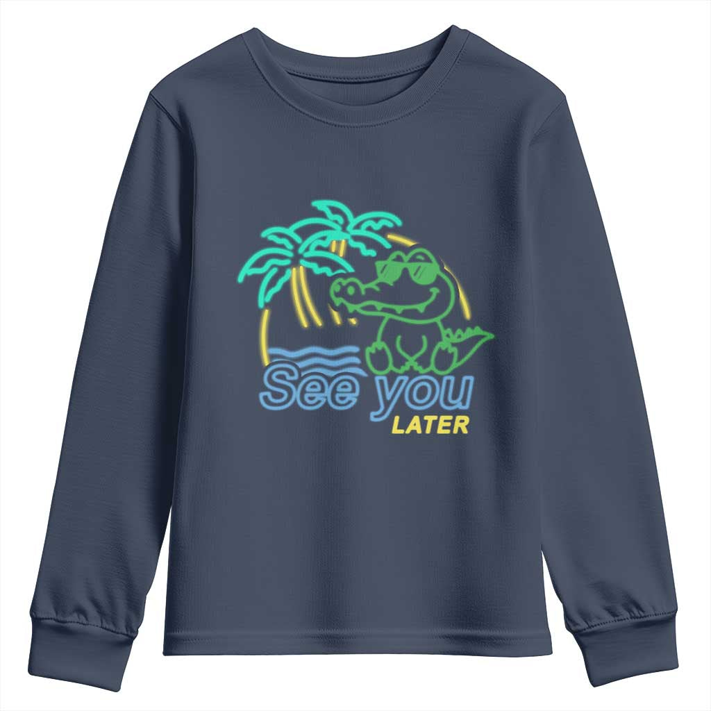 Funny See You Later Teacher Summer Alligator Youth Sweatshirt Later Gator Last Day Of School - Wonder Print Shop