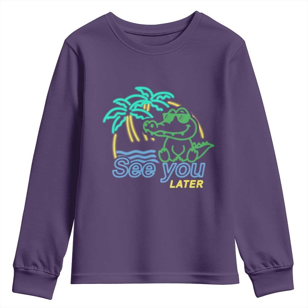 Funny See You Later Teacher Summer Alligator Youth Sweatshirt Later Gator Last Day Of School - Wonder Print Shop