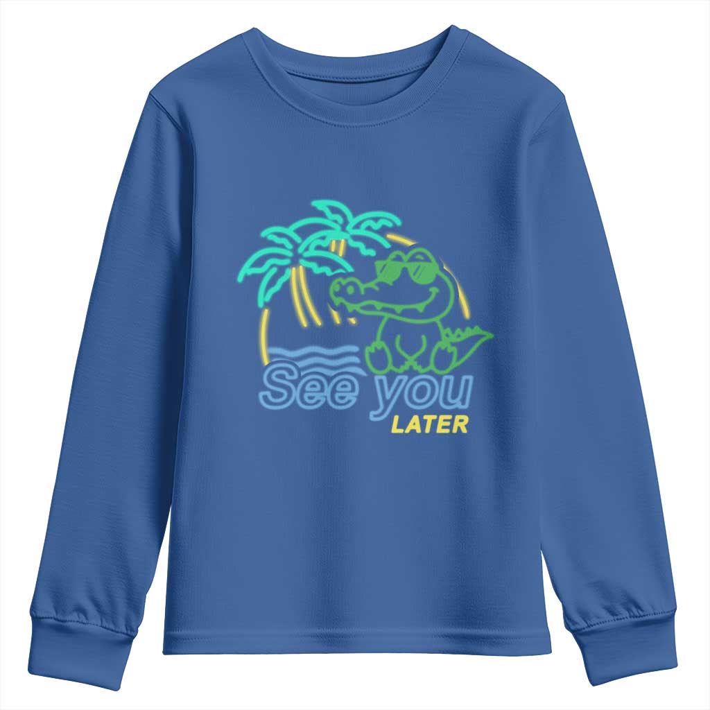 Funny See You Later Teacher Summer Alligator Youth Sweatshirt Later Gator Last Day Of School - Wonder Print Shop