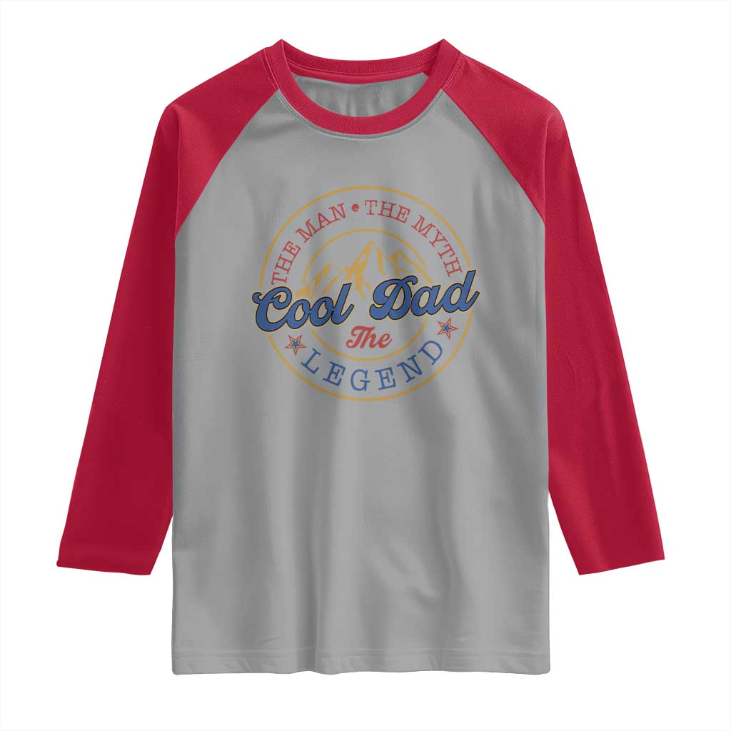 Cool Dad The Man The Myth The Legend Raglan Shirt Fathers Day Beer Lover - Wonder Print Shop