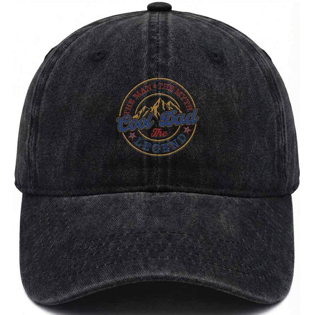 Cool Dad The Man The Myth The Legend Washed Cotton Baseball Cap Fathers Day Beer Lover