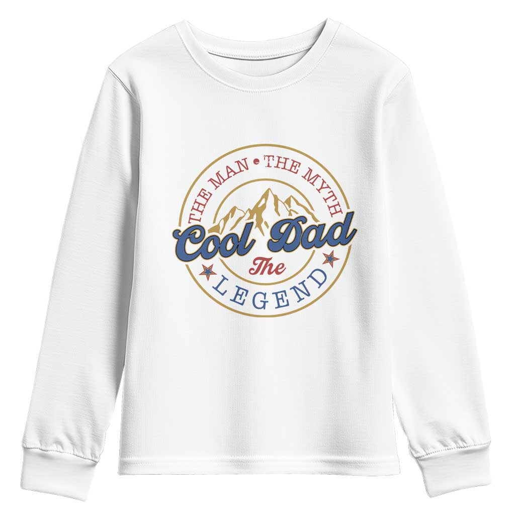 Cool Dad The Man The Myth The Legend Youth Sweatshirt Fathers Day Beer Lover - Wonder Print Shop
