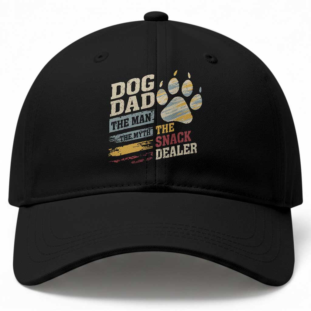 Funny Dog Dad The Man The Myth The Snack Dealer Baseball Cap Fur Dad Fathers Day