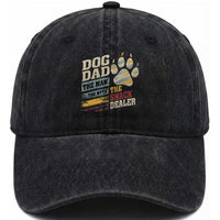 Funny Dog Dad The Man The Myth The Snack Dealer Washed Cotton Baseball Cap Fur Dad Fathers Day