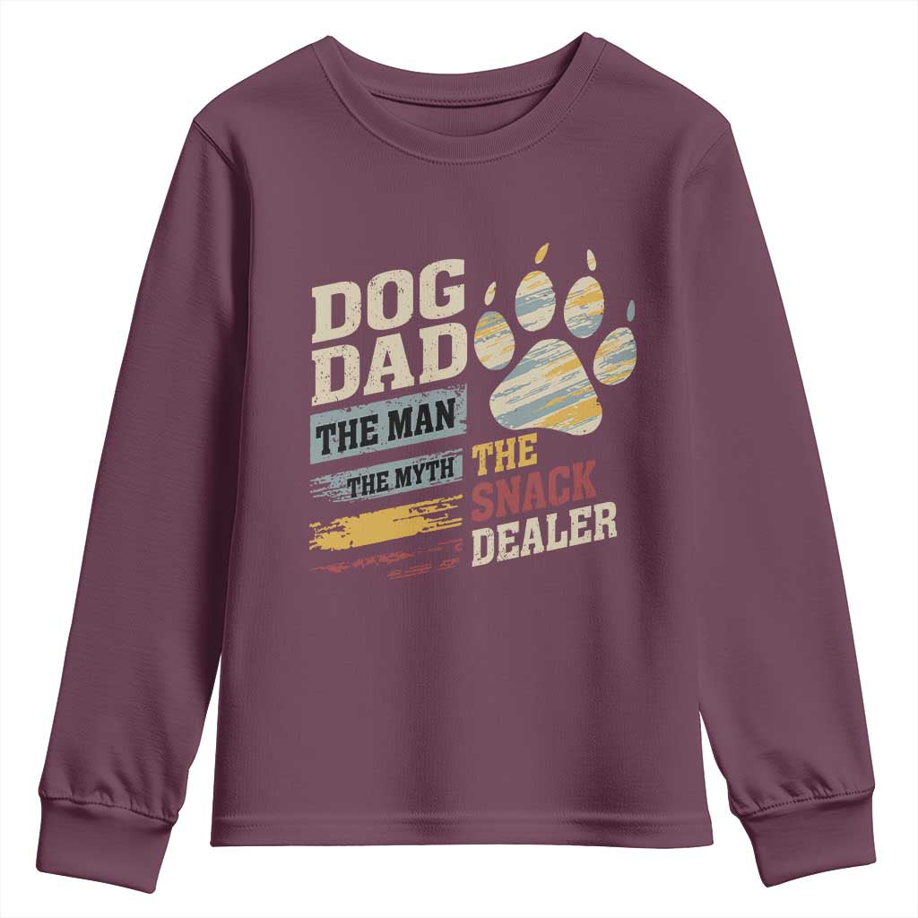 Funny Dog Dad The Man The Myth The Snack Dealer Youth Sweatshirt Fur Dad Fathers Day